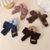 1 Piece Wool Bow Plush Hair Ring