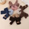 1 Piece Wool Bow Plush Hair Ring