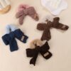 1 Piece Wool Bow Plush Hair Ring