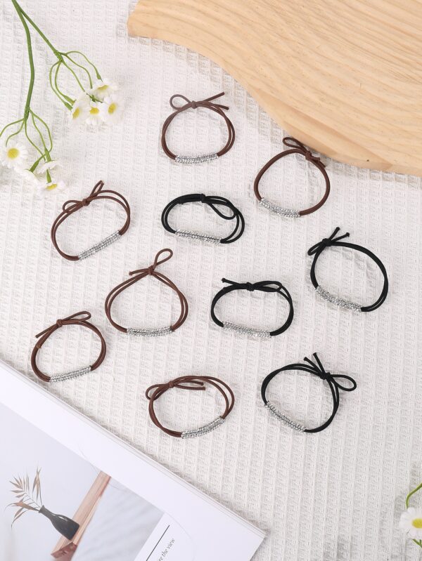 10pcs Sparkling Rhinestone Elastic Hair Ties