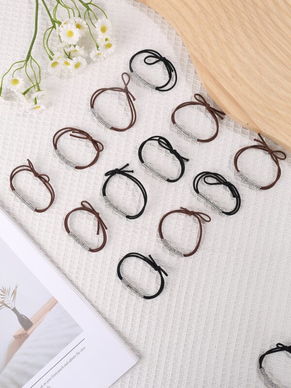 10pcs Sparkling Rhinestone Elastic Hair Ties