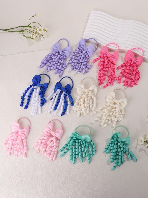 2 Pack Rubber Band Curly Bow Hair Rope