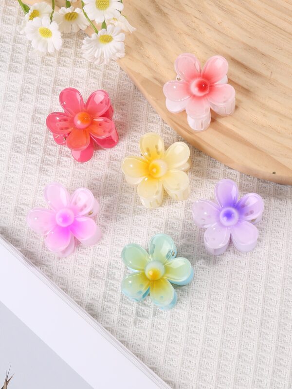 6 Pack Colorful Flower Hairpin