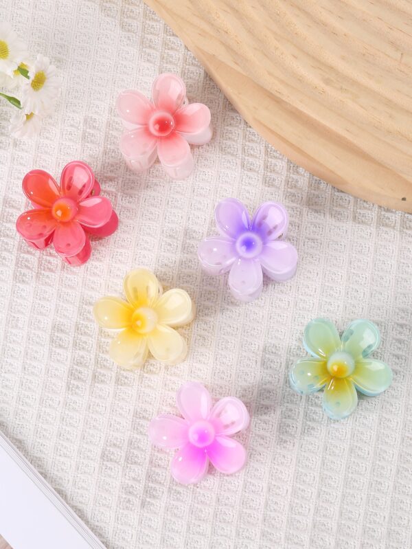 6 Pack Colorful Flower Hairpin