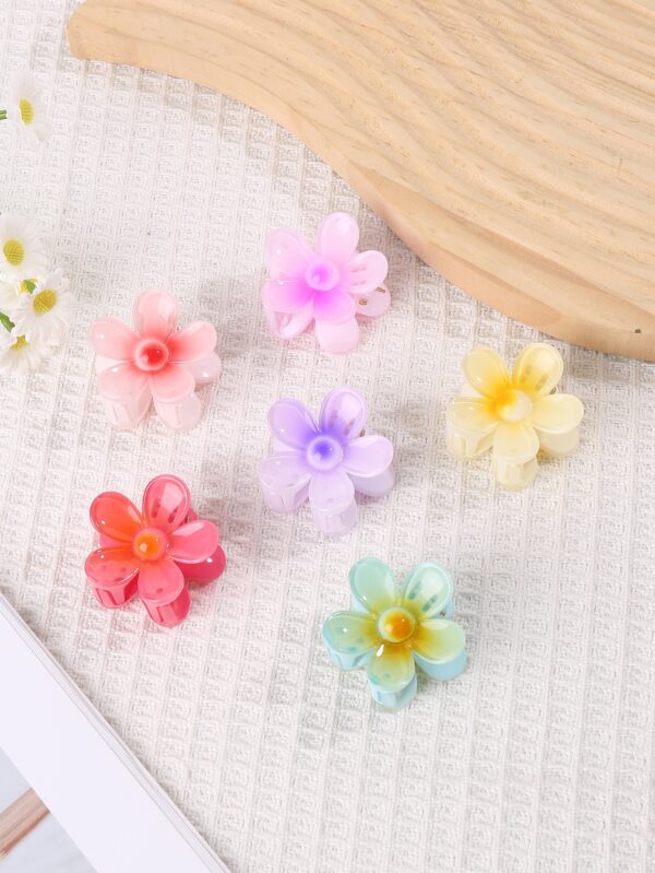 6 Pack Colorful Flower Hairpin