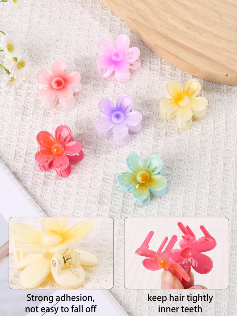 product details-6 Pack Colorful Flower Hairpin 