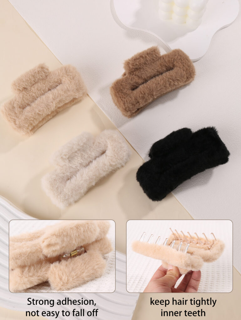 product details-Cute and Fashionable Plush Hair Claws