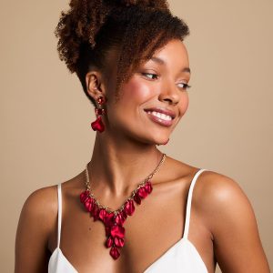 Red rose petal necklace